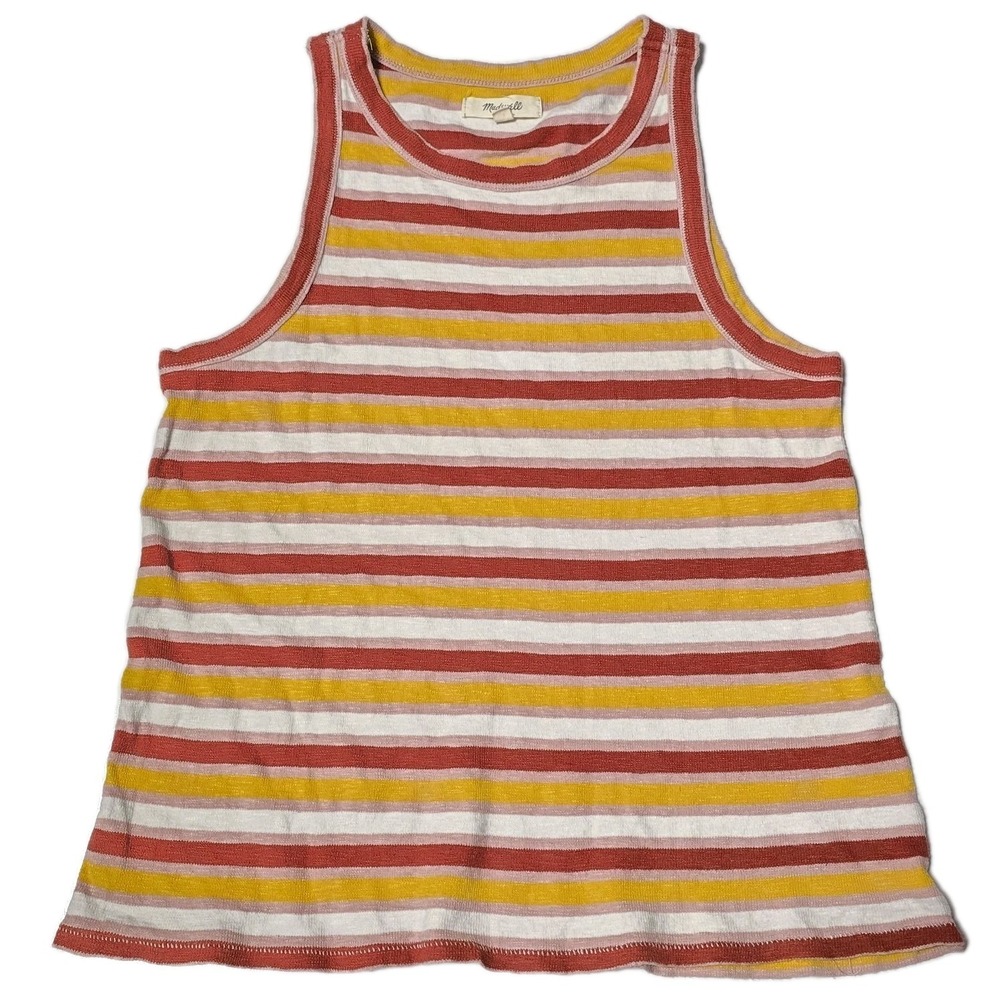 Madewell Women's Westville Tank Top in Stripe Size Medium Tomboy 70s Y2K Hippie
